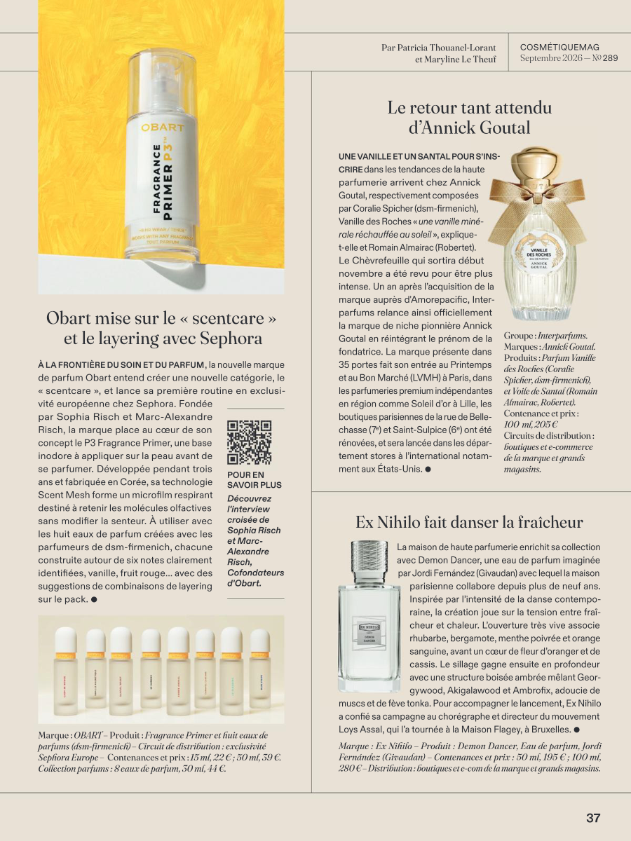 Obart mise sur le << scentcare>>  et le layering avec Sephora | CosmetiqueMag